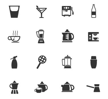 bavarages simge seti için mutfak eşyaları