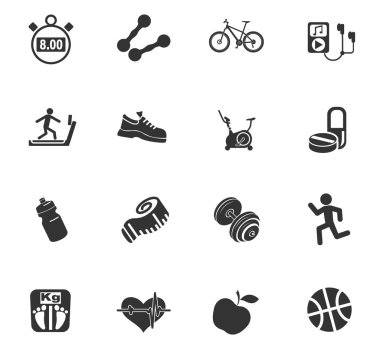 fitness simgesi seti
