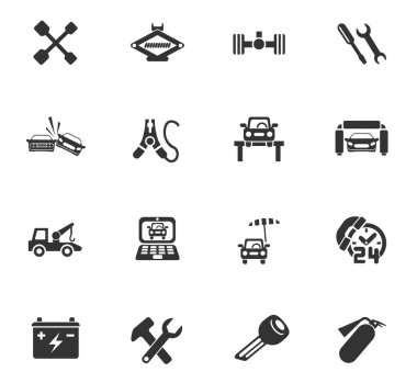 araba servisi simgesi seti