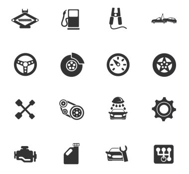 araba servisi simgesi seti