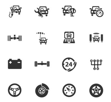 araba servisi simgesi seti
