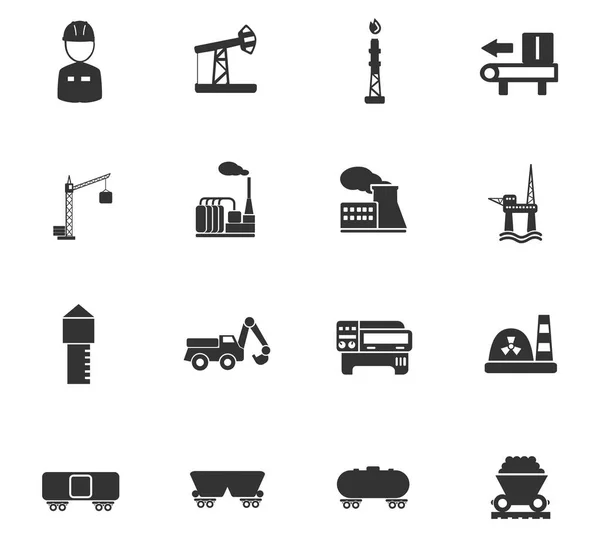 Conjunto de iconos industria — Vector de stock