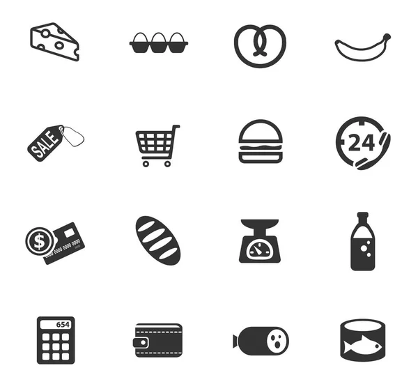 Tienda de comestibles icono conjunto — Archivo Imágenes Vectoriales