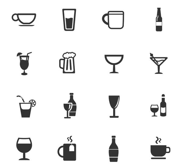 Gläser und Tassen Icon Set — Stockvektor