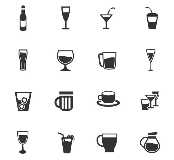 Gläser und Tassen Icon Set — Stockvektor