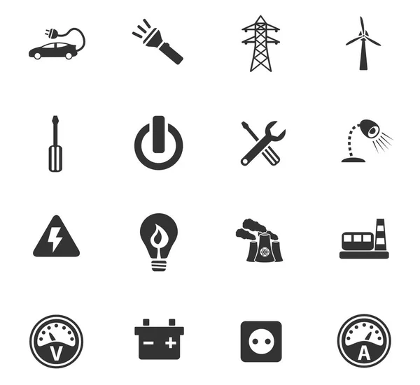 Conjunto de icono de electricidad — Vector de stock