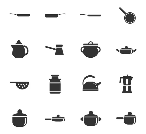 Ensemble d'icônes de vaisselle — Image vectorielle
