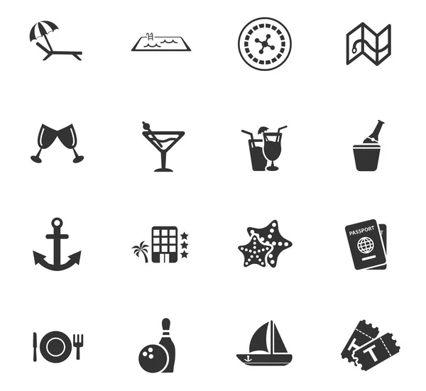 Crucero icono conjunto — Vector de stock