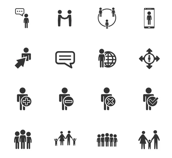Set of meeting icons, such as group, team, people, conference, leader