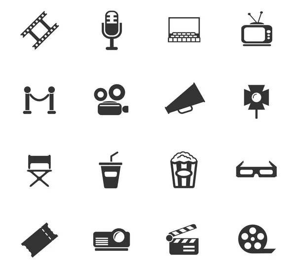 Icono de cine conjunto — Vector de stock