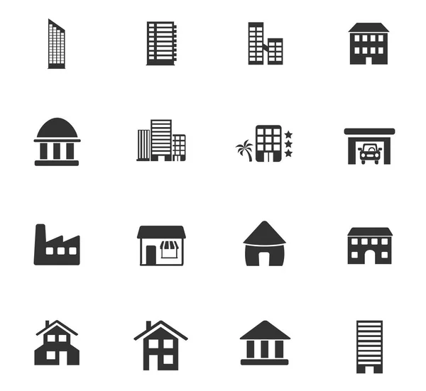 Buildings icon set — Stock Vector