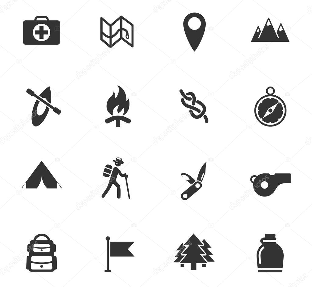 day of scouts icon set
