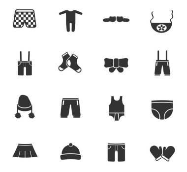Bebek giysileri Icon set