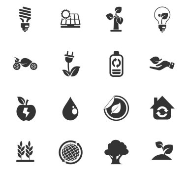 Alternatif enerji simgesi seti