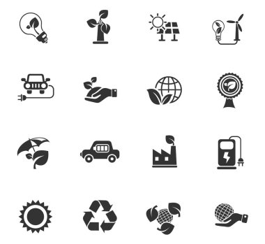 Alternatif enerji simgesi seti