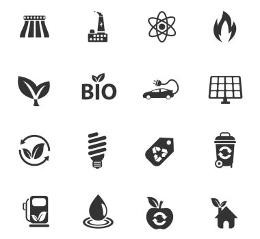 Alternatif enerji simgesi seti