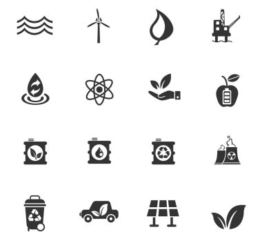 Alternatif enerji simgesi seti