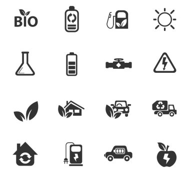 Alternatif enerji simgesi seti