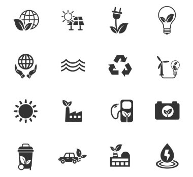 Alternatif enerji simgesi seti