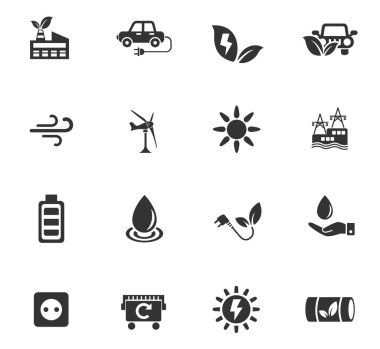 Alternatif enerji simgesi seti