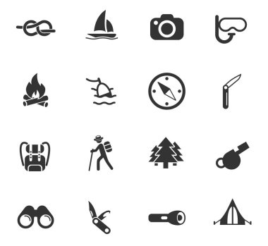 Aktif istirahat Icon set