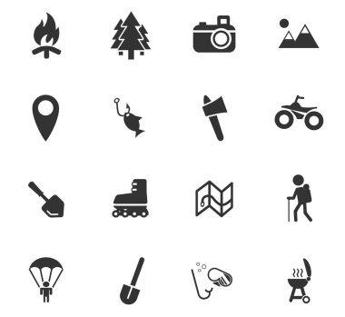 Aktif istirahat Icon set