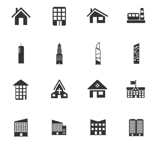 Zestaw ikon budynków — Wektor stockowy