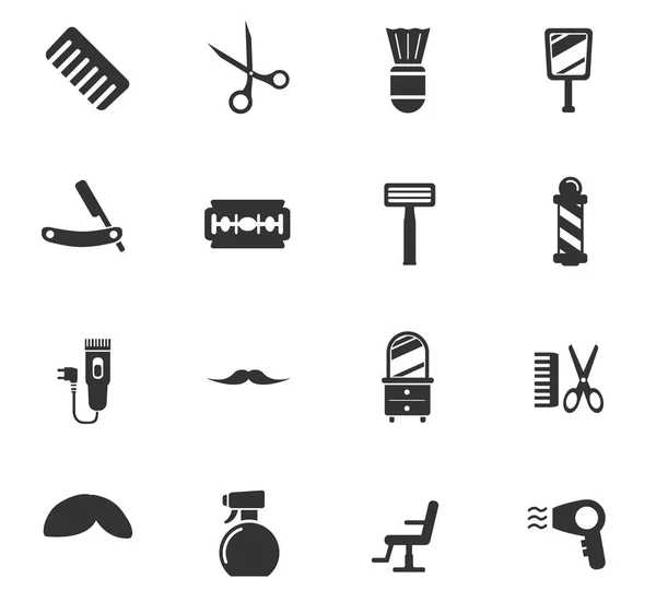 Ensemble d'icônes de salon de coiffure — Image vectorielle