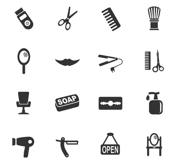 Conjunto de iconos de barbería — Vector de stock