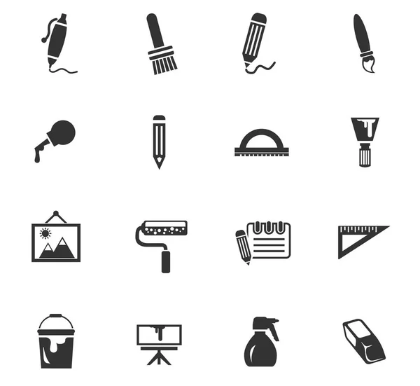 Art tools icon set — Stock Vector