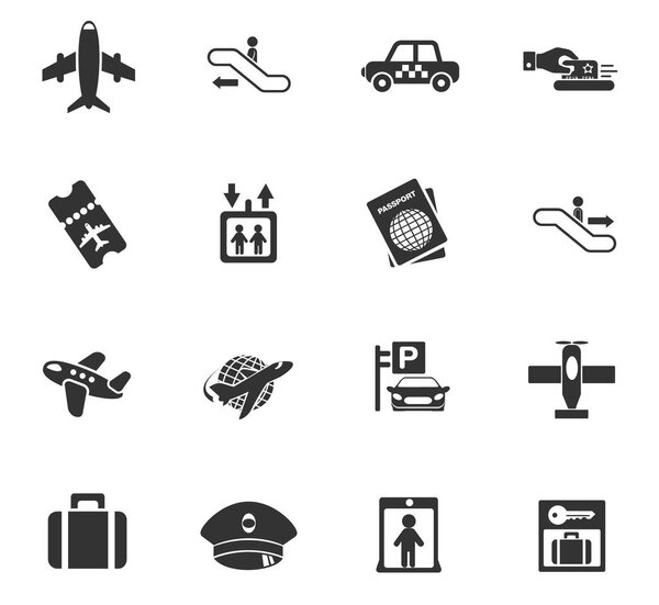 airport icon set