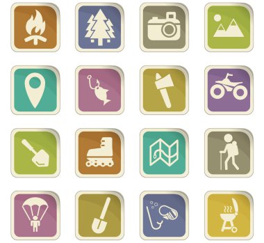 Aktif istirahat Icon set