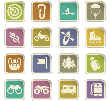 Aktif istirahat Icon set