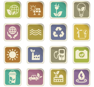 Alternatif enerji simgesi seti