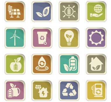Alternatif enerji simgesi seti