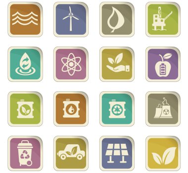 Alternatif enerji simgesi seti