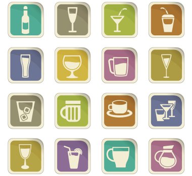 gözlük ve bardak Icon set