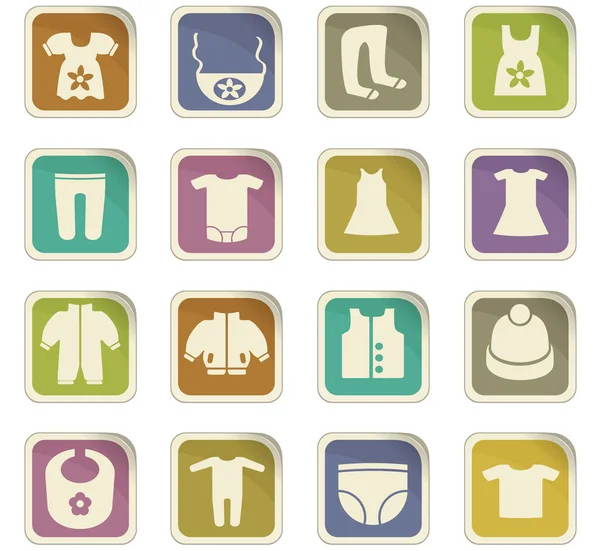 Conjunto de ícone de roupas de bebê —  Vetores de Stock