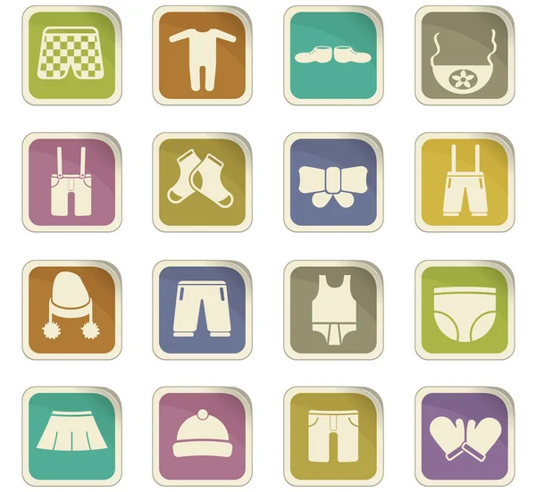 Conjunto de ícone de roupas de bebê —  Vetores de Stock