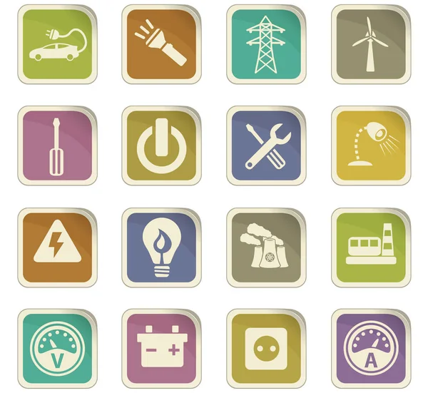 Set di icone dell'elettricità — Vettoriale Stock