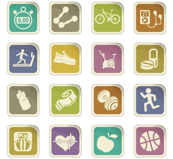 Conjunto de iconos fitness — Vector de stock