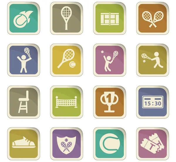 Juego de iconos de tenis — Vector de stock