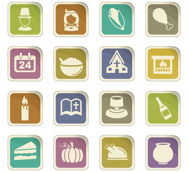 Thanksgiving day icon set — Stock Vector