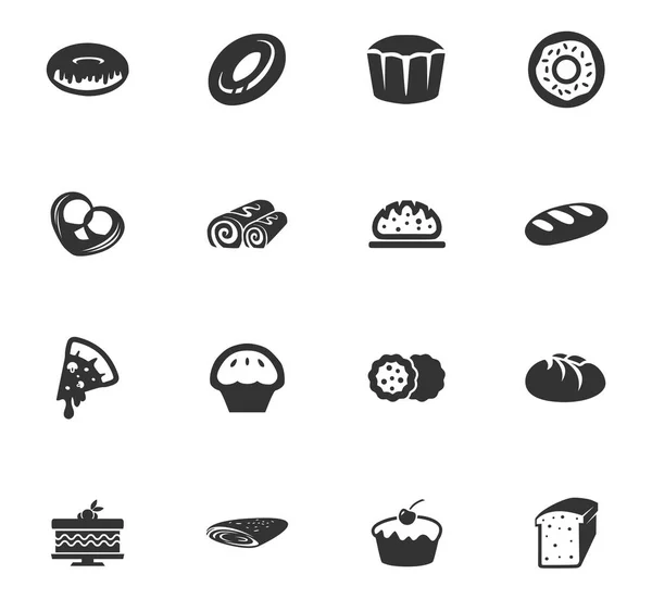 Conjunto de iconos de productos de panadería — Vector de stock