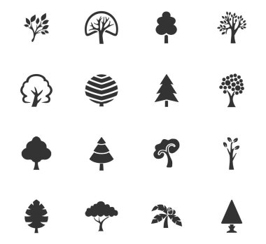 conjunto de iconos de árbol