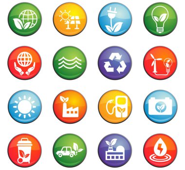 Alternatif enerji simgesi seti