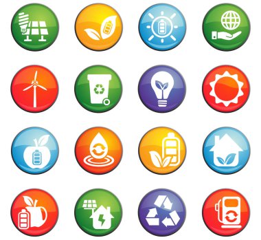 Alternatif enerji simgesi seti