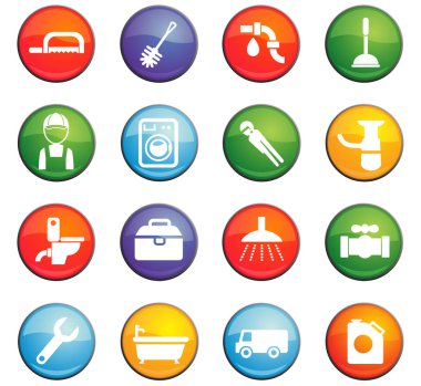 Sıhhi tesisat servis simge seti