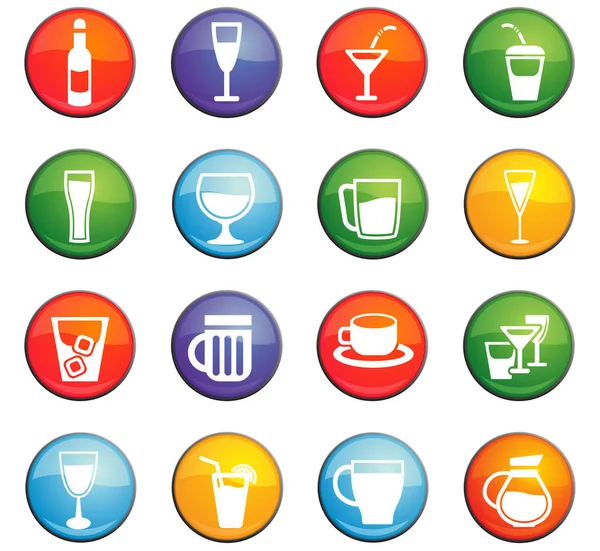 Vasos y vasos icono conjunto — Vector de stock