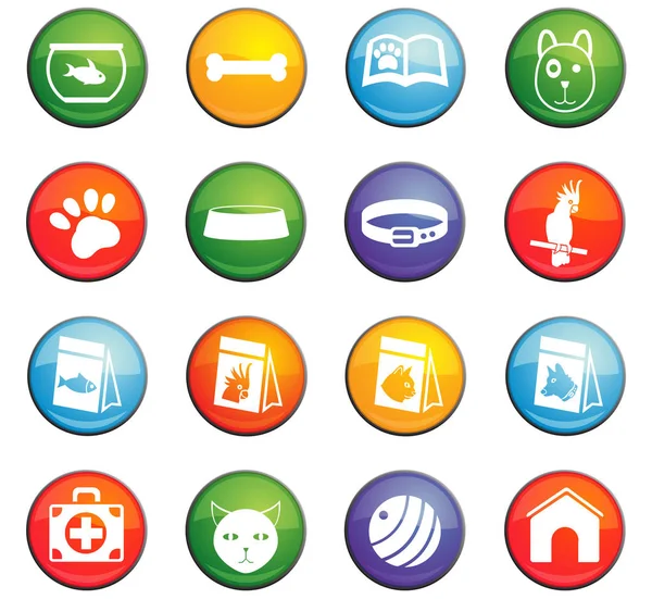 Goods for pets icon set — Stock Vector